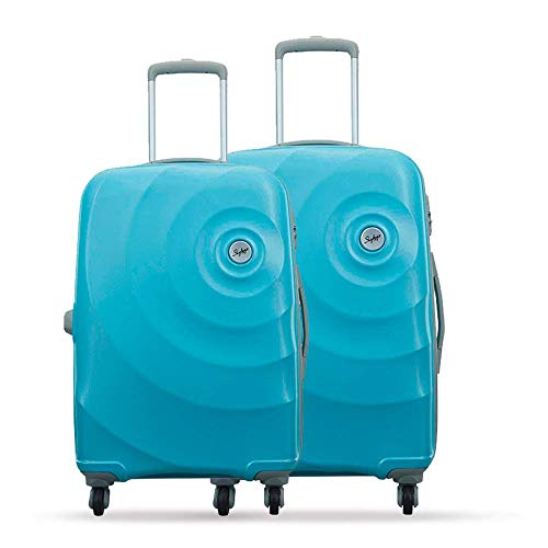 Image of Skybags Polycarbonate Polycarbonate Hardsided Luggage Set Of 2 M & L 4 Spinner Wheels Trolley Bag (Mintsetd1Trq), Turquoise, 80 CM
