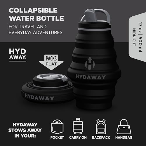 Image of HYDAWAY 17oz Collapsible Water Bottle - BPA-Free, Leakproof, Lightweight, and Space-Saving - Perfect for Travel, Hiking, and Everyday Hydration