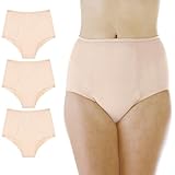 Wearever Women's Maximum Absorbency Incontinence Panties for Bladder Control - Washable, Reusable, Leak Proof Underwear for Women 600 ml - (Pack of 3) (Beige) (1X) (Fits Hip: 43-44