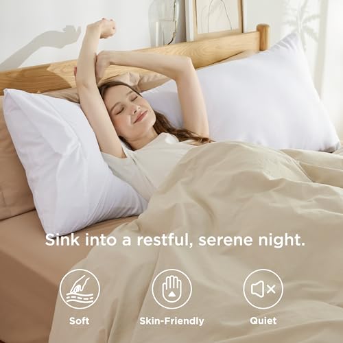 Bedsure Body Pillow Case Cover - White Brushed Microfiber Long Pillow Cases, Ultra Soft and Cozy Body Pillowcase with Envelope Closure, Wrinkle, Fade and Stain Resistant, 1 Pack, 20x54 Inches