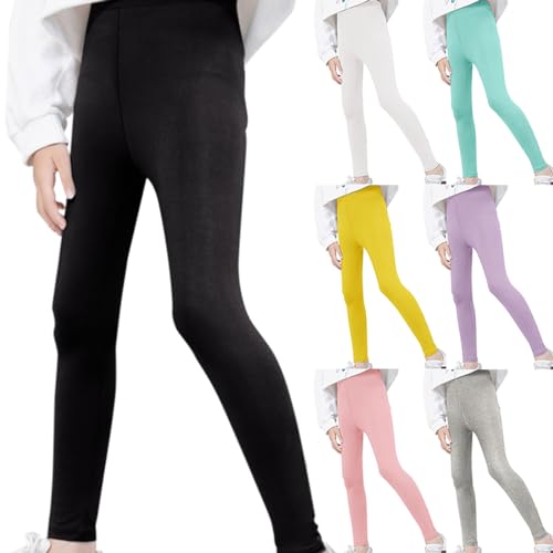 Girls Winter Fleece Lined Leggings Thick Thermal Tights Soft Warm Stretchy Full Length Pants for Kids