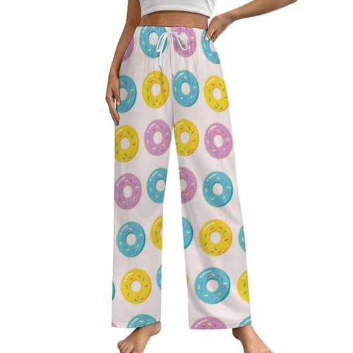 Bas de pyjama femme beignets colorés vêtement de nuit douillet pour soirées cocooning S