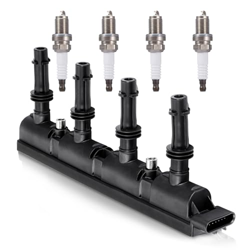 UF669 Ignition Coil Pack and 4 Platinum Spark Plugs 2667 Compatible with 2011-2020 Chevrolet Chevy Cruze Limited Sonic Trax Volt Cadillac ELR Buick Encore L4 1.4L