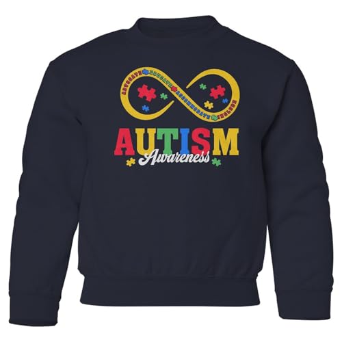 Autism Awareness Acceptance - Infinity Symbol Youth Crewneck Sweatshirt