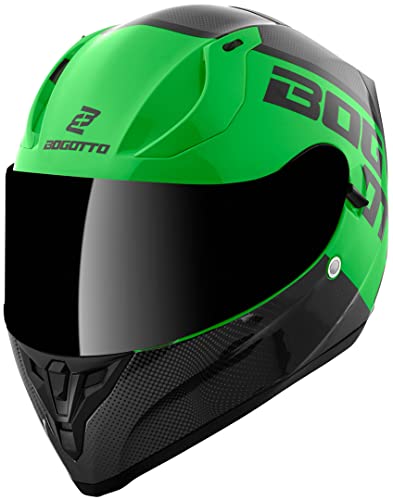 Bogotto V128 BG-X Casco (Black/Green,L)