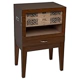 Humidor Supreme Balthazar II End Table Humidor (Walnut), Designed to Enhance Your Residential Home, Office, or Entertainment Area
