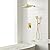 Gabrylly Shower System with Tub Spout, Wall Mounted Shower Faucet Set for Bathroom with High Pressure 10" Rain Shower head and 3-Setting Handheld Shower Head Set,Brushed Gold