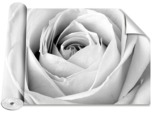 Papier peint auto-adhésif lavable et repositionnable rose blanche grand format moderniser murs