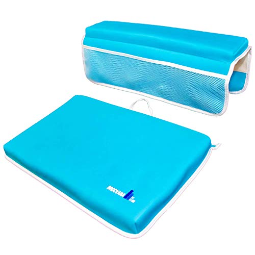Image of Castle James Baby Bath Kneeler Mat and Elbow Rest Pad with Mesh Toy Organizer - 2 inch Thick Padding Support Elbows and Knees for Baby Bath - Fits All Types of Baths or Tubs - Brocvana Series