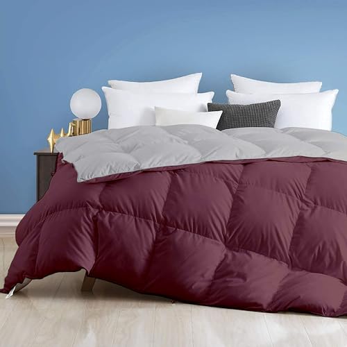 Image of Day Care - 500 GSM Hotel Quality-Down Alternative Reversible Comforter (90 inch x 100 inch Inches /228cm x 228cm) - Comforter Double Bed|Wine /Silver