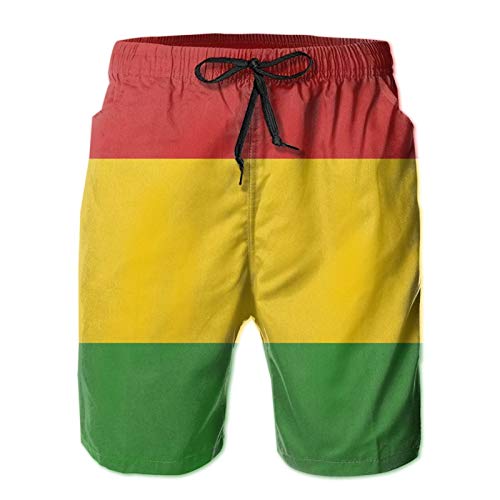 SARA NELL Men's Swim Trunks Reggae Rasta Flag Surfing Beach Board Shorts Swimwear
