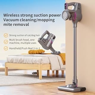 Aspirateurs verticaux sans fil, aspirateur d'aspiration 15 000 Pa, batterie 2000 mAh, évite les nœuds de cheveux, pour une utilisation sur tapis, sols durs, intérieur