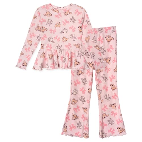 Image of Disney Girls' Ribbed Long Sleeve Tee and Pants Set for Baby & Kids
