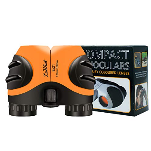 Luwint 8 X 21 Binoculars, Compact and Image Stabilized (Orange)