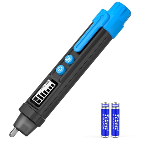 Detector de Voltaje sin Contacto MESTEK, Probador de Voltaje de Ca Sin Contacto 12V-1000V/48V-1000V, Identificar Fase y Neutro, Sensibilidad de Tester de Voltaje AC con Alarma y Linterna LED