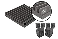 ★ Highly Rated Acoustic Foam Tiles, because we care about our customers! Made from genuine acoustic foam (not squashed packaging foam) at EQ Acoustic's own factory in the United Kingdom. Our crisp and cleanly cut Classic Wedge profile looks as good i...