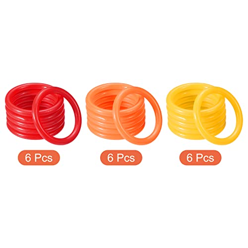 PATIKIL Carnival Ring-Toss Rings 8cm ID, 18 Pack Plastic Hoop for Outdoor Party Favor Game Booth (Orange, Red, Yellow) - Image 3