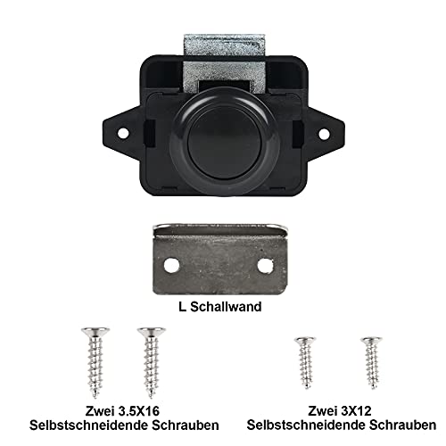 Serrure de meuble sans clé à bouton poussoir rétractable en lot de 5 - 4