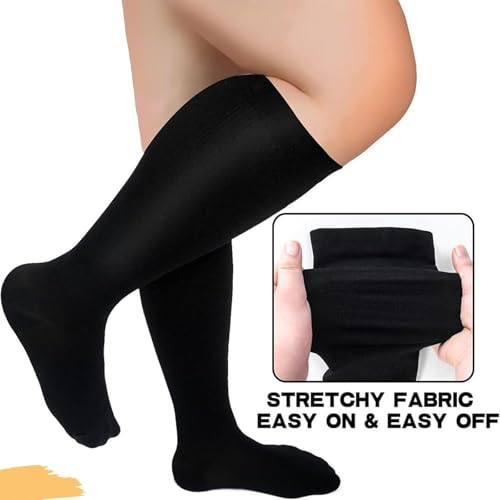 Everstride Women's Wide Calf Plus Size Compression Socks, Plus Size Compression Socks for Women & Men (3X_l,Black)3