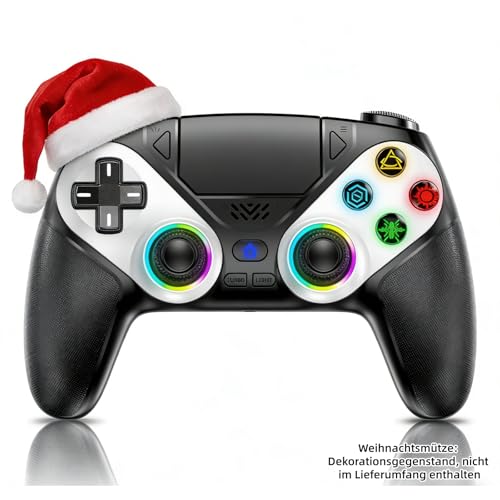 Bonacell RGB Wireless Controller für PS5 Pro/Slim/PC, Back Paddles 6-Achsen-Bewegungs/Dual Vibration/Turbo/Marco Touch Pad 3.5mm Audio Jack