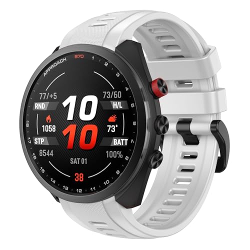 Correa de silicona 22 mm para Garmin Approach S70 miniatura 2