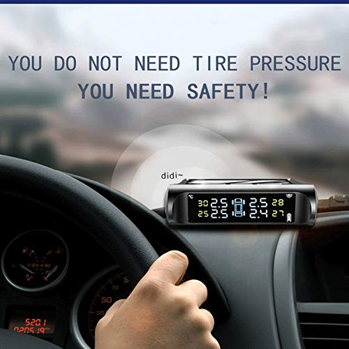 Wakects Reifendruckkontrollsystem, Tpms Monitor C240 Solarenergie Auto Externer Tpms Sensor Reifendruck Überwachungssystem für Tpms Reifendruckkontrollsystem
