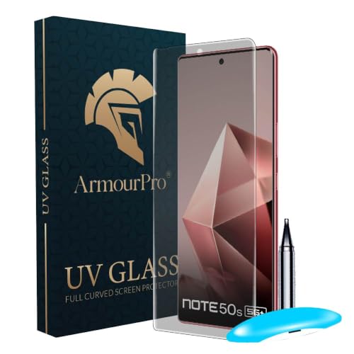 Image of ArmourPro Matte UV Tempered Glass for Infinix Note 50s and Infinix Note 40 Pro 5G, Curved Screen Protector, Anti-Glare, Edge-to-Edge Coverage, Fingerprint Friendly, Case Friendly | Pack of 1