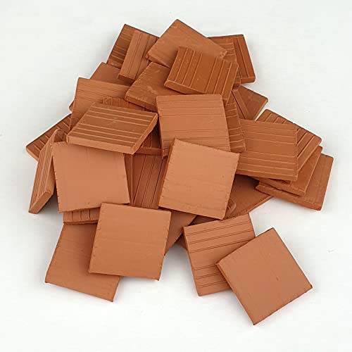 Telhas em miniatura. Telha quadrada vermelha 25 mm. 70 BR