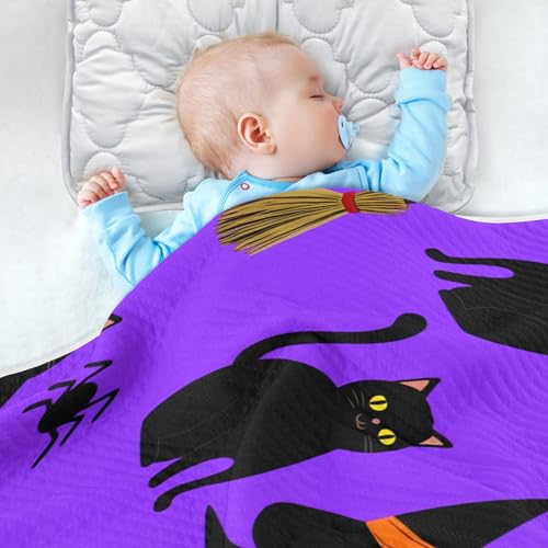 Burbuja Cats Witch Hats Eye Ball Baby Blanket for Boys Girls, Nursery Soft Warm Swaddling Receiving Baby Blankets, 30x40 in Toddler Blanket4