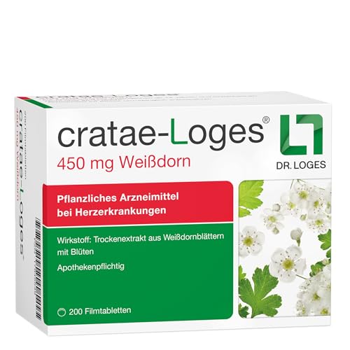 cratae-Loges 450 mg - 200 Tabletten - Pflanzliches Mittel bei Herzerkrankungen - Hochdosierter Weißdornextrakt in bester Qualität
