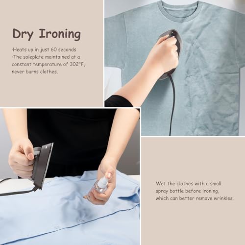 Image of Newbealer Travel Iron Set, 100-240V Mini Dry Iron for Clothes (No Steam)