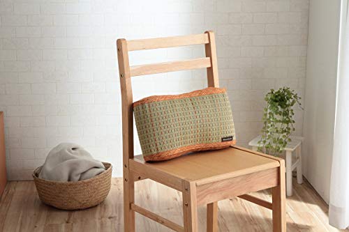 イケヒコ い草 クリア クッション くつろぎ リラックス 抗菌防臭 消臭 シンプル 小林製薬コバガード使用 約38×20cm オレンジ #3282059