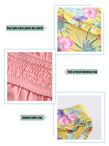 Girls Two Piece Swimsuits Bikini Bathing Suit Kids Floral Swimwear Set 3-16 Years4