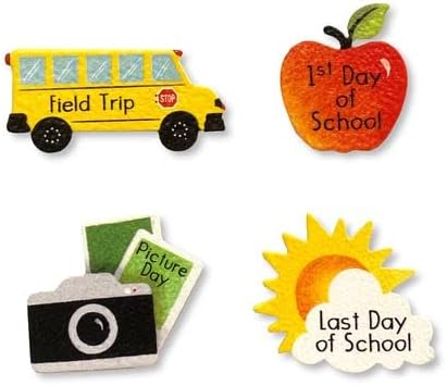 Brighten Your Life 20037m School Days Calendar Icon Phrases Set of 4 Magnets