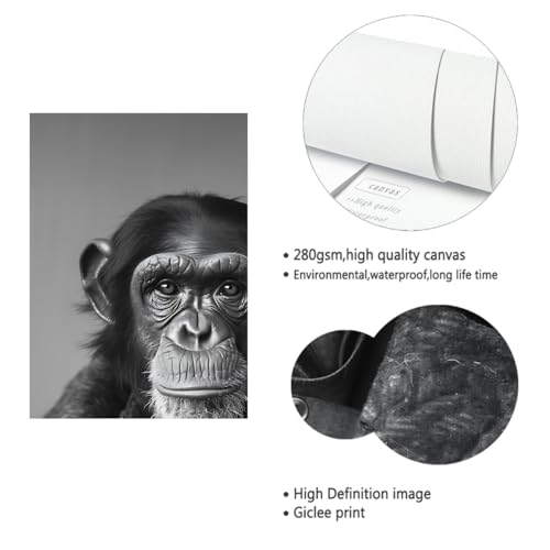 Œuvre moderne de chimpanzé prête à être accrochée au mur