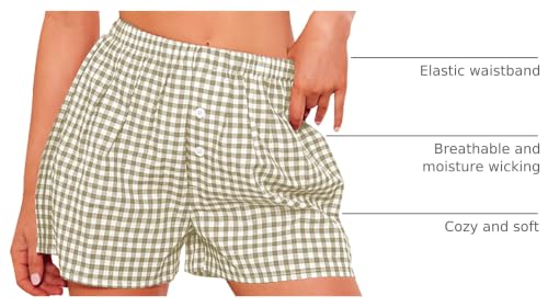 Image of PRETTYGARDEN Womens Summer Gingham Boxer Shorts
