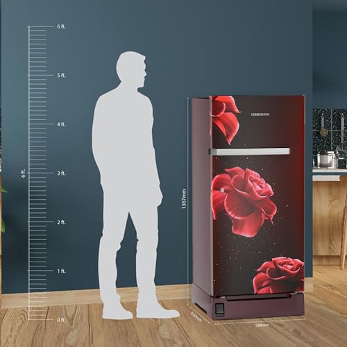 Image of Liebherr 191L 5 Star Inverter, Direct Cool Single Door Refrigerator, Handsfree, Foot Pedal, Base Drawer,Bar Handle, 20 Years Warranty on Compressor, Freezer 22 L, Vegetable Organiser, Red (2024 Model)