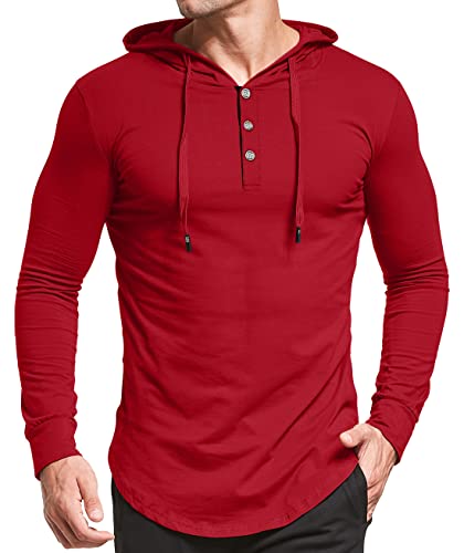 KUYIGO Men's S-5X Short&Long Sleeve Athletic Casual Plus Size Hoodies Sport Sweatshirt Hooded T-Shirts