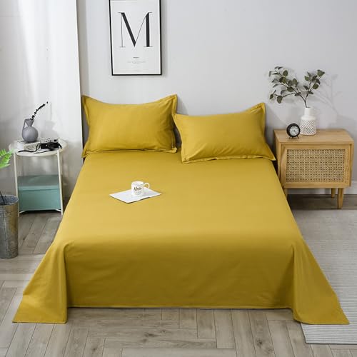 JIANINGHOME Sábana encimera de algodón de 160 x 230 cm, cómodas sábanas de algodón tamaño King, transpirable, antiarrugas, resistente al encogimiento y a la decoloración