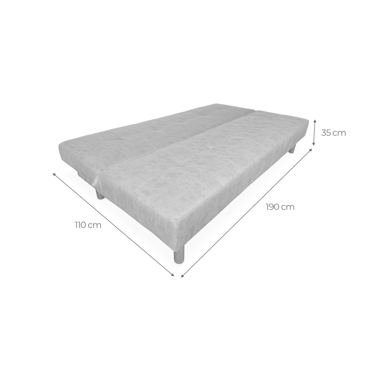 amuéblate Online - Sofá Cama Clic Clac Tipo Libro de 3 Plazas Modelo Voley, Diseño Moderno, Práctico y Funcional, Acabado en Gris