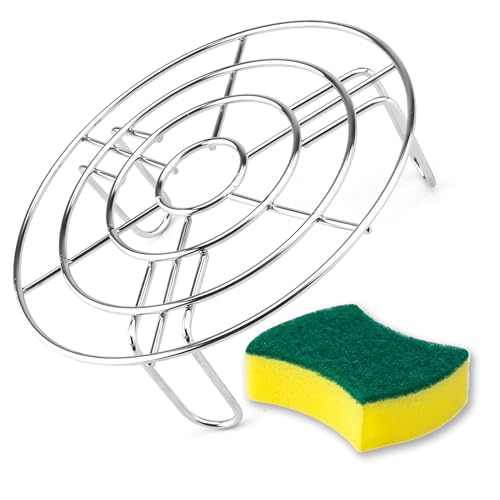 KAYSENSUK Edelstahl Einlegerost Abkühlgitter Kochständer Dampfgarer Einsatz Dünsteinsatz Töpfe Steamer Grillrost Rund Kuchenrost Dämpfen Rack Kochtöpfe Dämpfeinsatz,zum Backen Kochen Braten 15.5*5.5