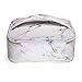 HOYOFO Travel Makeup Bag for Women Girls Large Cosmetic Bags with Handle Marble Makeup Organizer Case with Adjustable Dividers Beauty Bag Waterproof Toiletry Bag, White