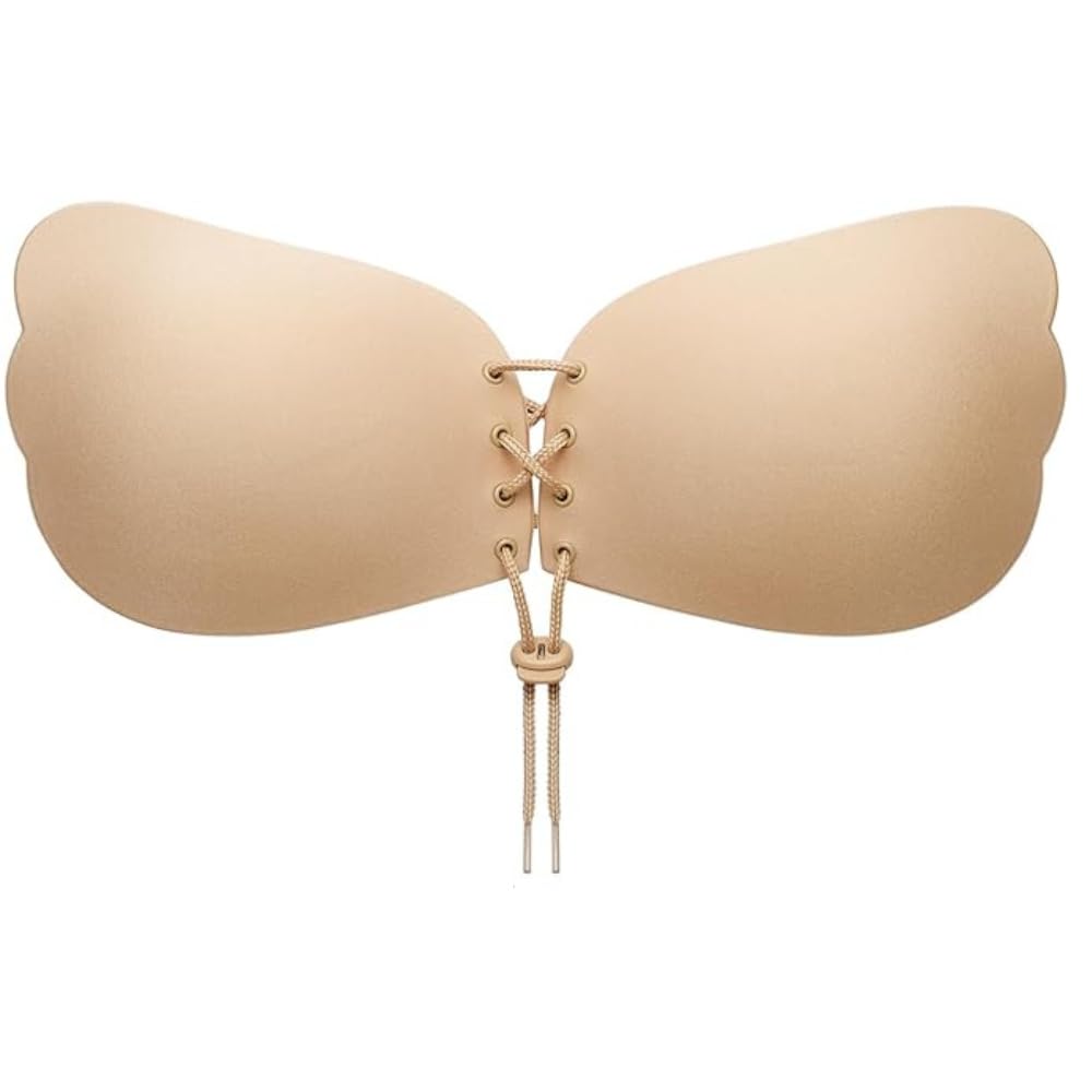 skin harmony Sticky Bra – Reusable Backless Strapless Push-Up Bra, Invisible Adhesive Lift-Up Silicone Bra for Women (1 Pair) (in, Cup Band, A, Beige)-picture-13