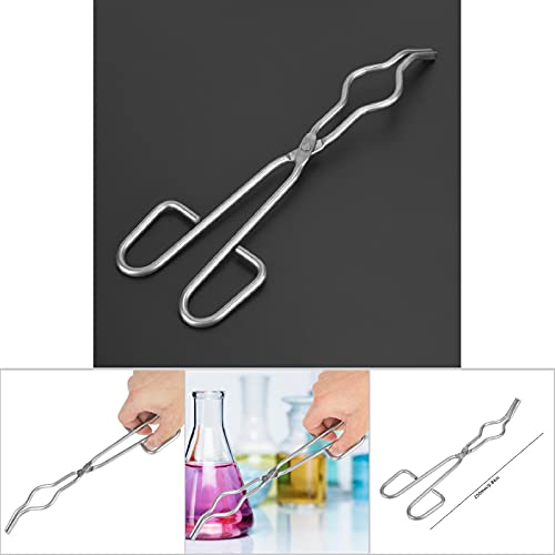 Crucible Tongs, Stainless Steel Crucible Tongs Crucible Holder Refining Casting Tool for Laboratory, Melting Metal Jewelry Making(25cm)