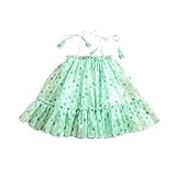 patron robe 3 mois couture Design : robe à bretelles pour bébé fille, motif trèfle à quatre feuilles imprimé, très douce et adorable.