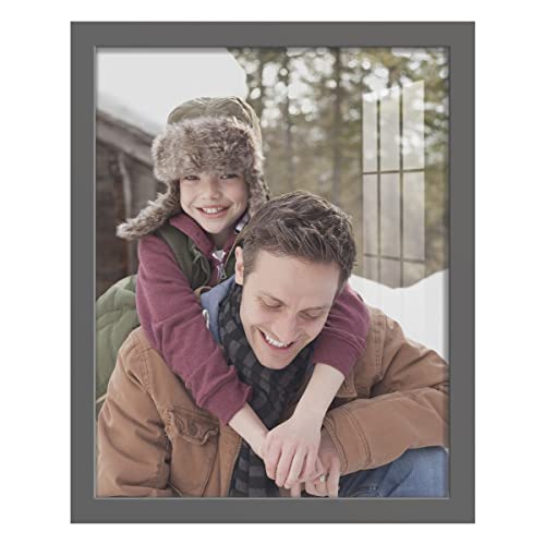 Renditions Gallery 11x14 inch Picture Frame High-end Modern Style, Made of Solid Wood and High Definition Glass Ready for Wall and Tabletop Photo Display, Gray Frame
