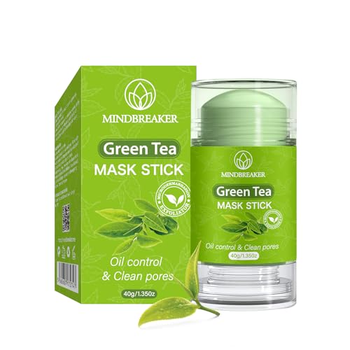 Mascarilla de té verde pegada a la cara, mascarilla de limpieza p...