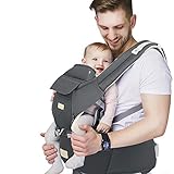 FRUITEAM Baby Carrier, 6-in-1 Baby Carrier with Waist Stool, One Size Fits All -Adapt to Newborn, Baby Hip Carrier for Breastfeeding, Infant & Toddler