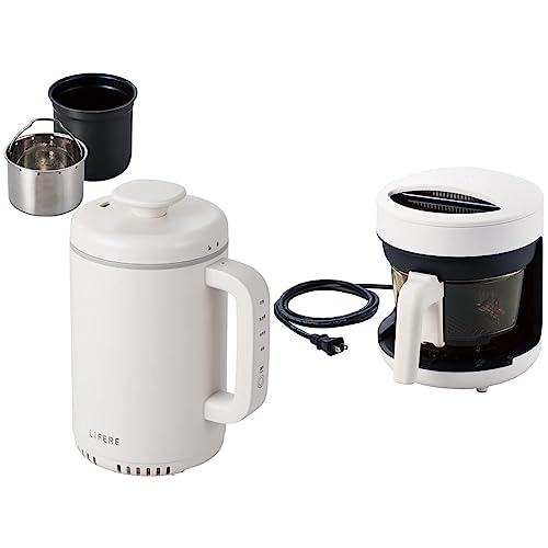 【炊飯器+フライヤー】 エレコム IH炊飯器 小型 1合炊き コンパクト設計 低糖質モード LiFERE ホワイト HAC-RCIH01WH & エレコム コンベクションオーブン ポット型 2L コンパクト 電気フライヤー LiFERE ホワイト HAC-