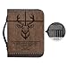 Cxdvotvy Leather Bible Cover Case Deer Scripture Print Multi-Pockets Bible Bag with Handle & Zipper Lightweight Portable Book Carrying Case Large Church Bag Christian Accessories